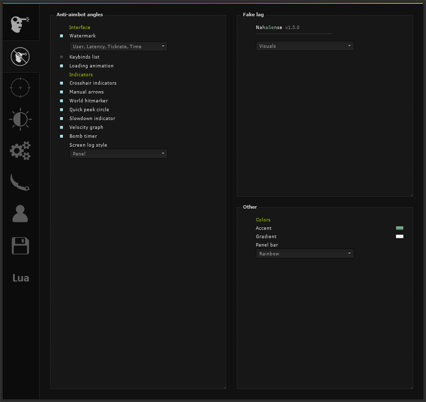 NahaSense menu: Visuals